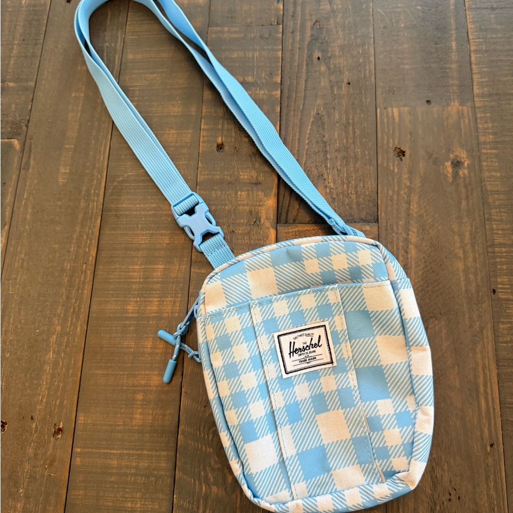 Herschel Supply Company Light Blue gingham Crossbody Bag